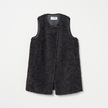 Poodle boa long vest