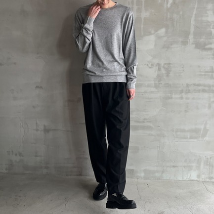 Brushed sweater simple crew neck 詳細画像 ライトグレー 8