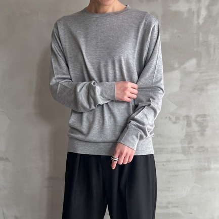 Brushed sweater simple crew neck 詳細画像 ライトグレー 9