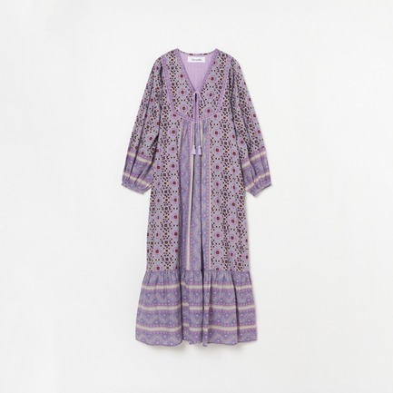 KAREENA SQUARE PRNT TASSEL DRESS 詳細画像 ライラック 1