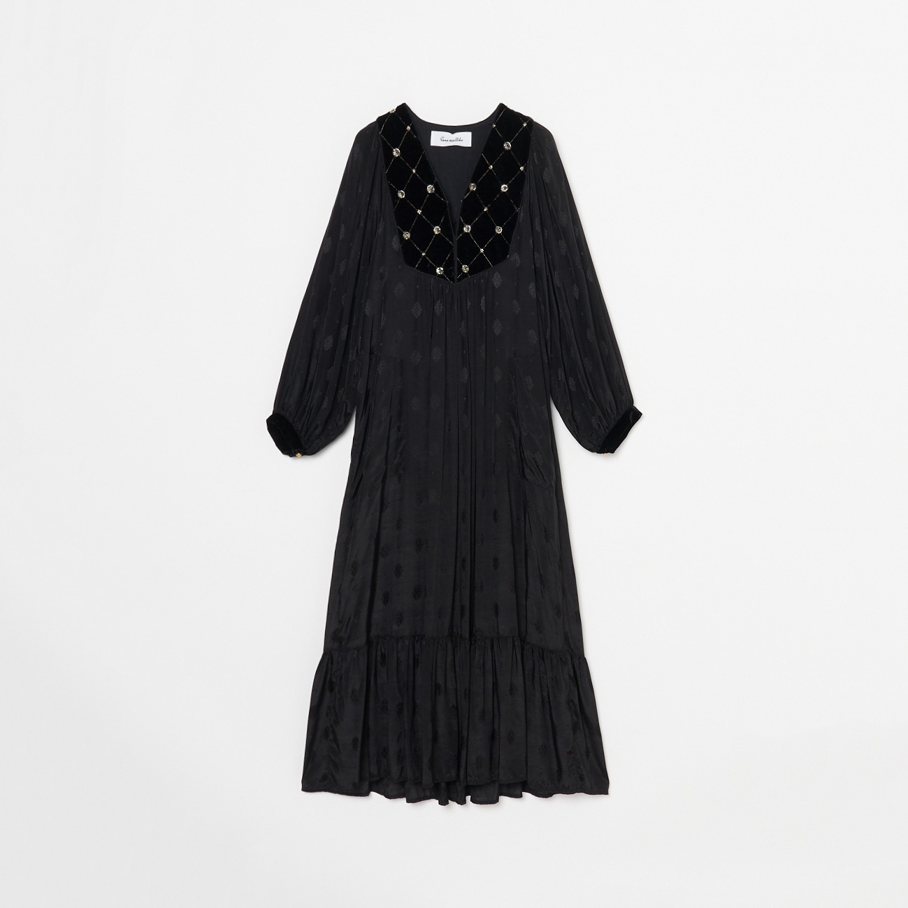 BEADS EMBROIDERY TASSEL DRESS 詳細画像 ブラック 1