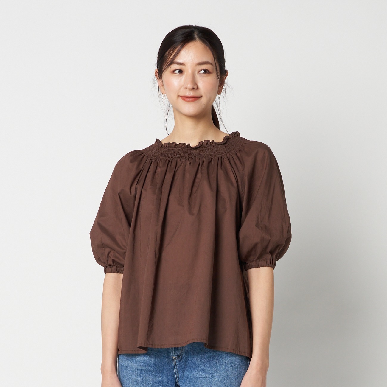 COTTON LAWN BLOUSE 詳細画像 ダークブラウン 8