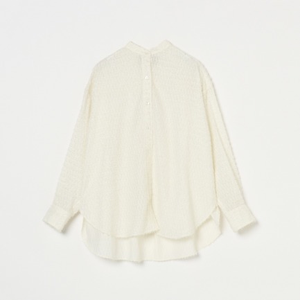 CUT JACQUARD BAND COLLAR SHIRT