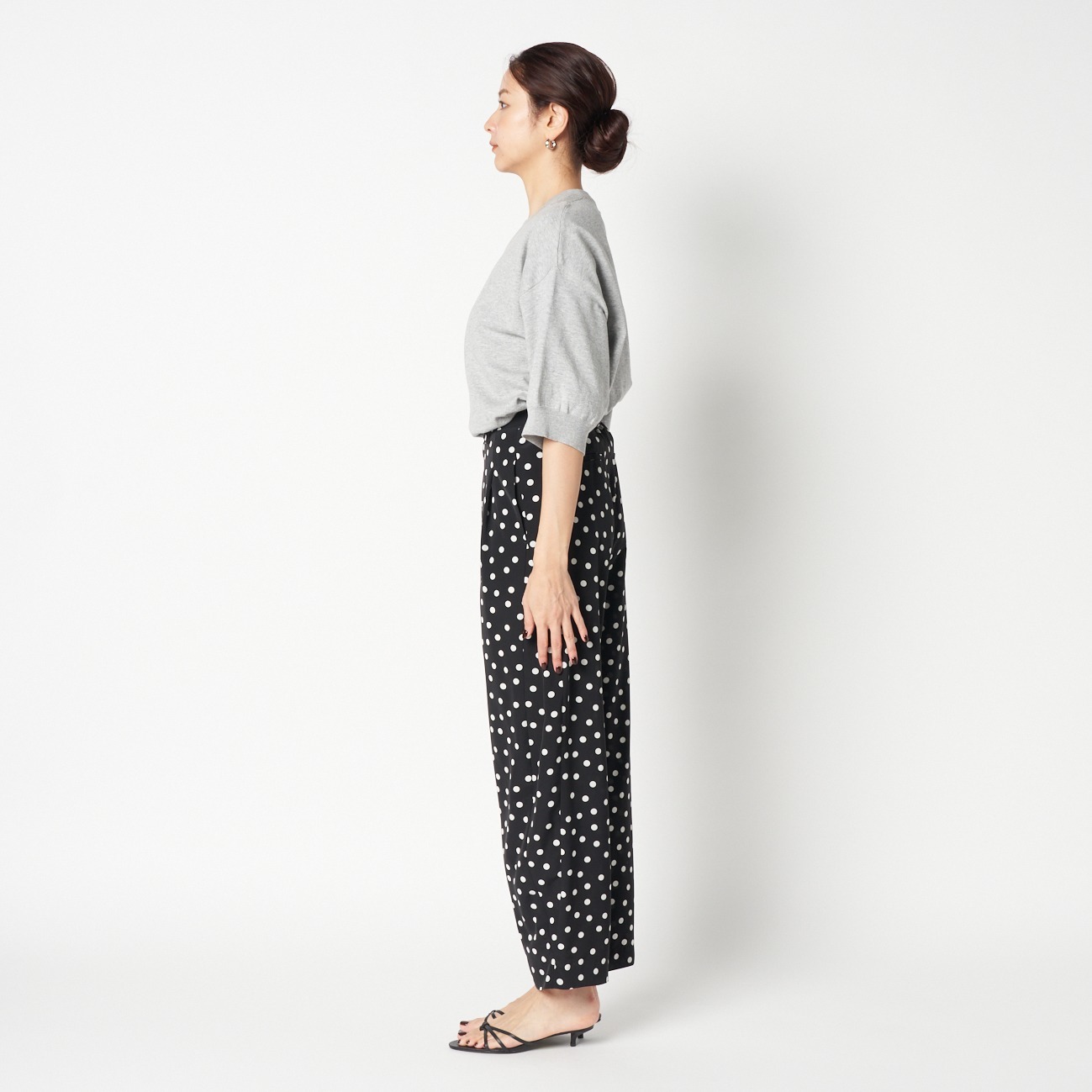 DOT PRINT CURVEY PANTS 詳細画像 ブラック 2