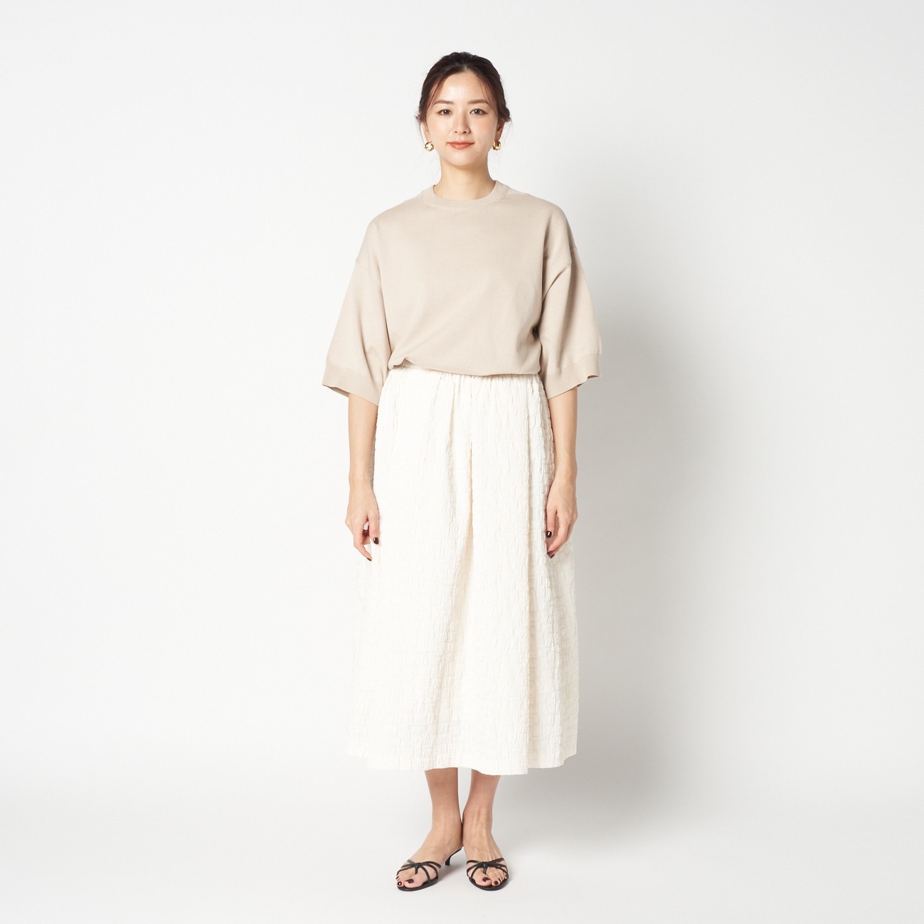 JACQUARD A LINE SKIRT 詳細画像 アイボリー 5