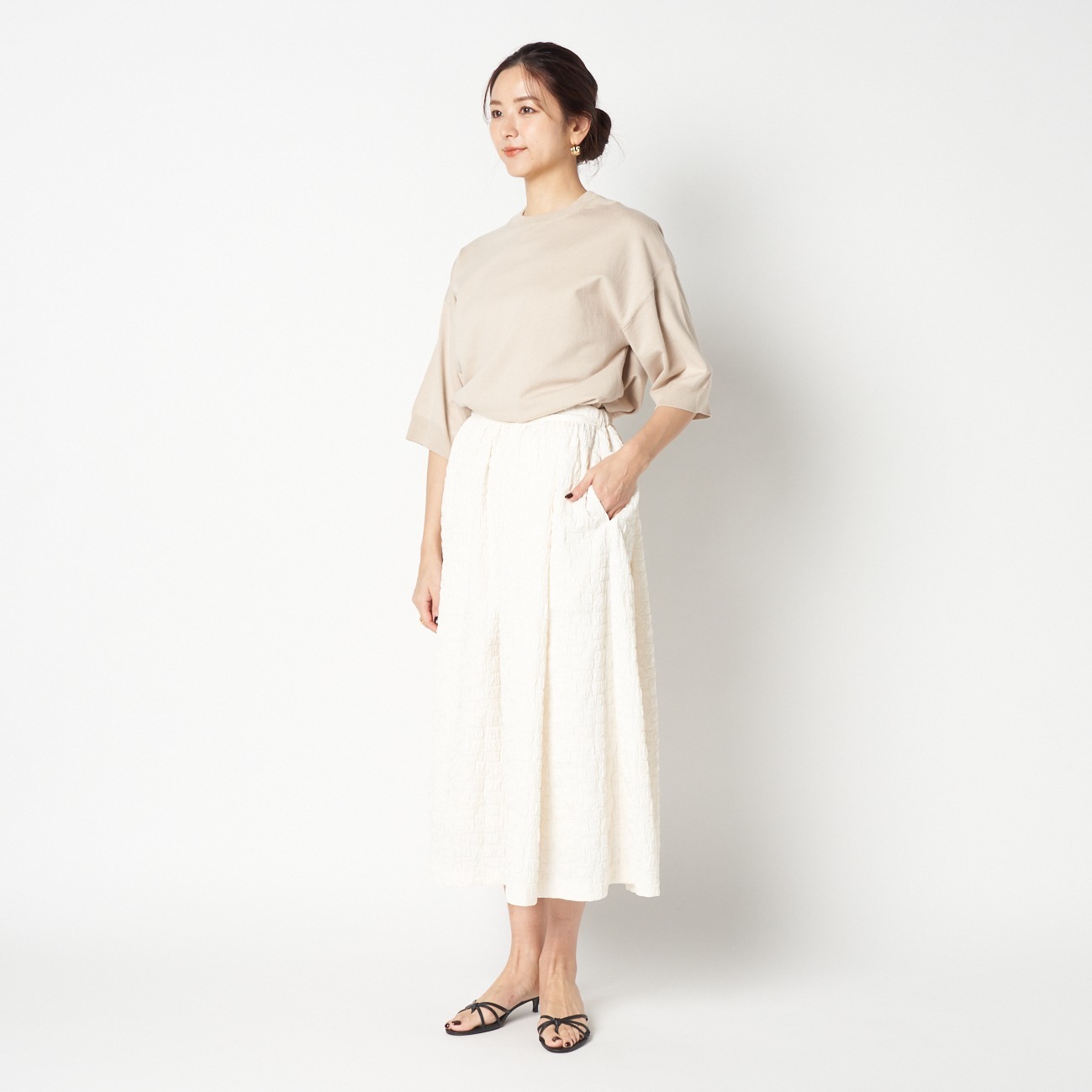 JACQUARD A LINE SKIRT 詳細画像 アイボリー 9