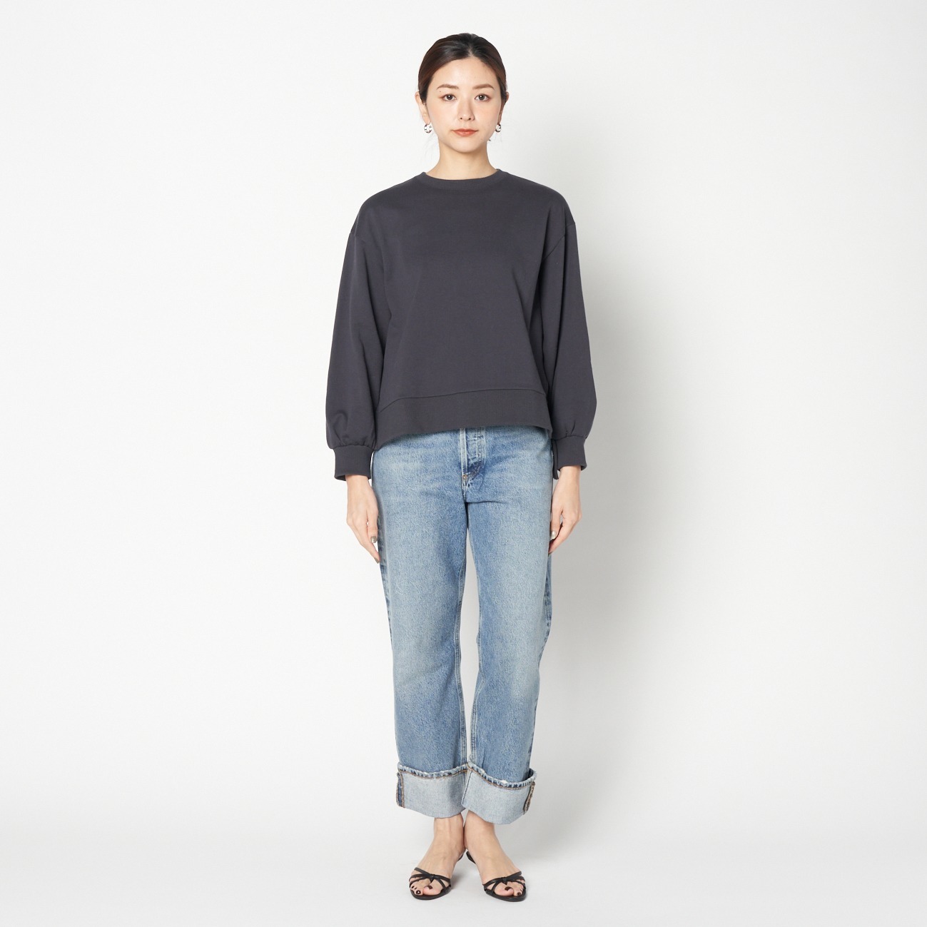 SIDE SLIT SWEAT SHIRT 詳細画像 チャコールグレー 5