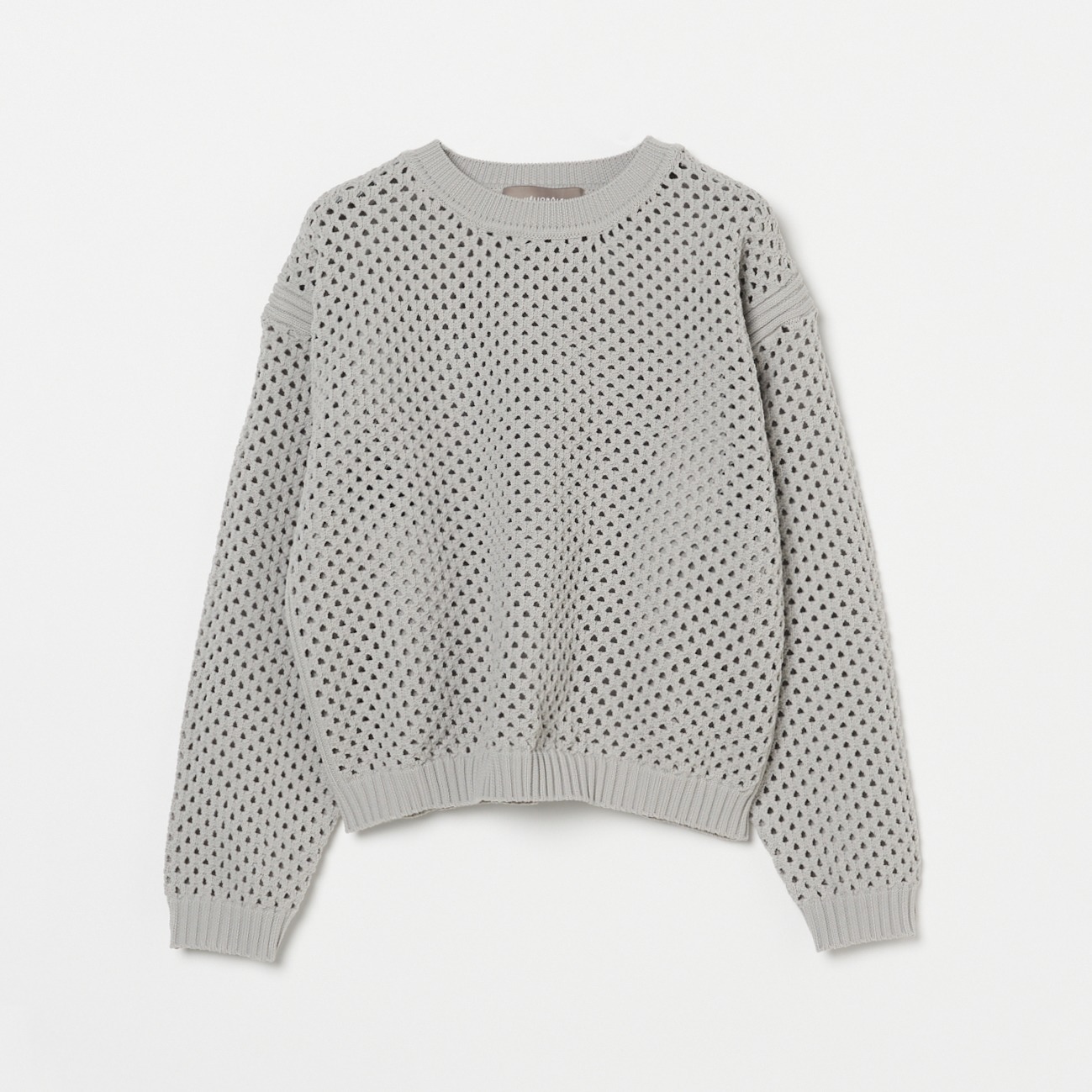 EYELET KNIT CREW NECK 詳細画像 ミディアムグレー 1