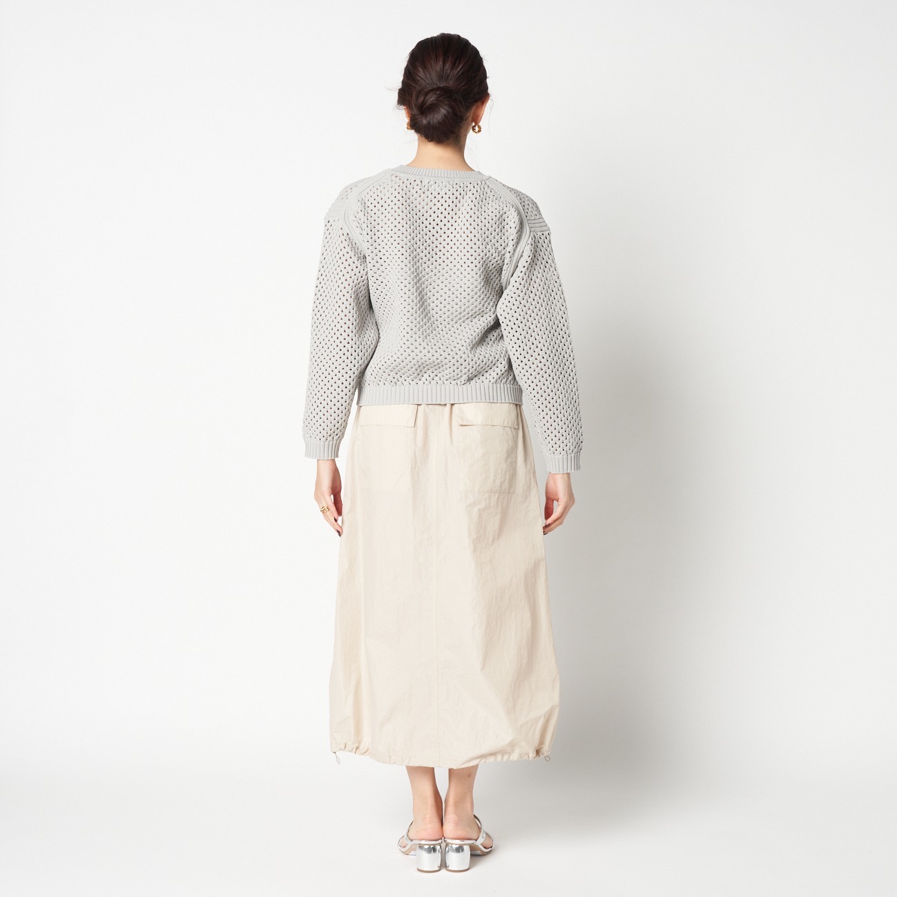 EYELET KNIT CREW NECK 詳細画像 ミディアムグレー 3