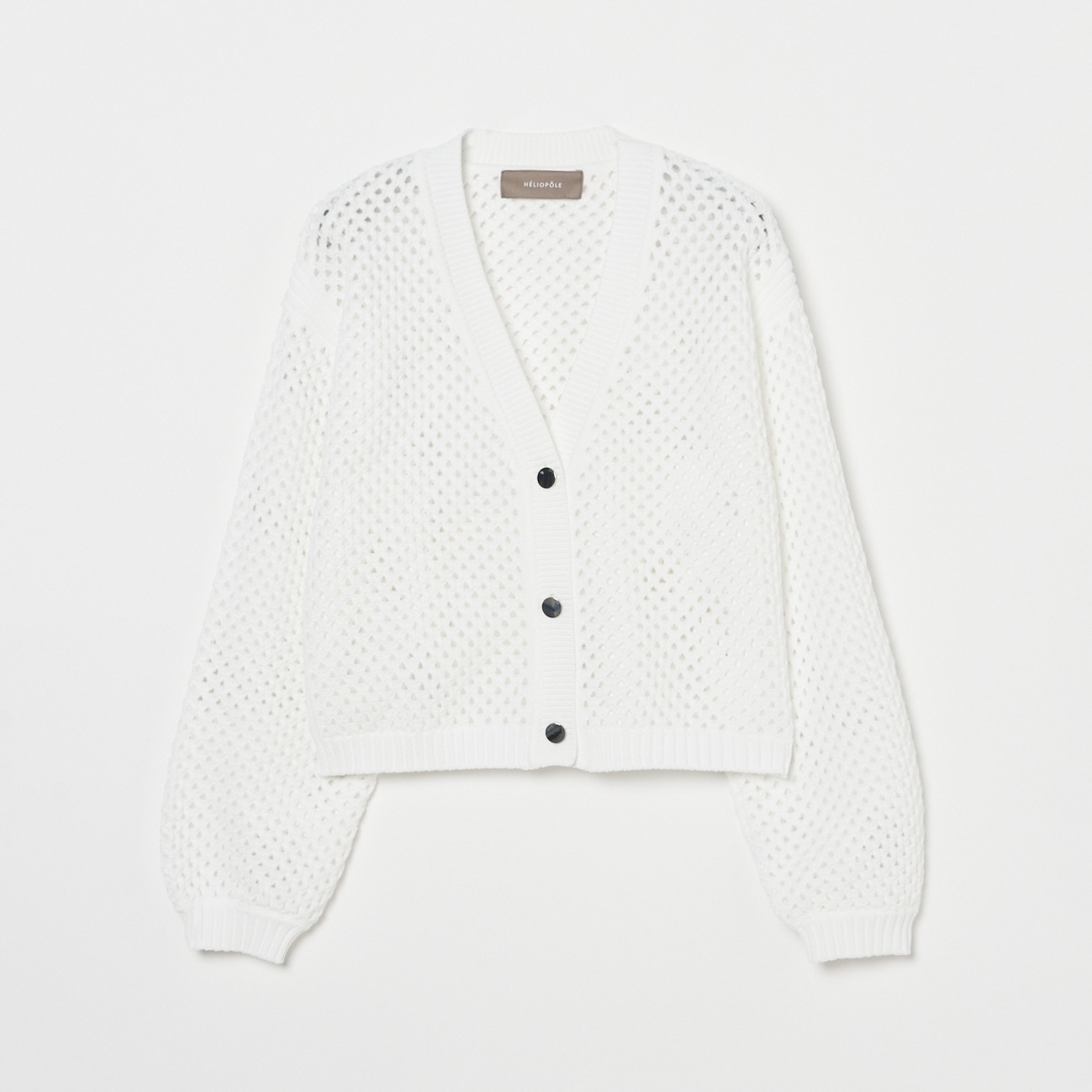 EYELET KNIT V NECK CARDIGAN 詳細画像 ホワイト 1