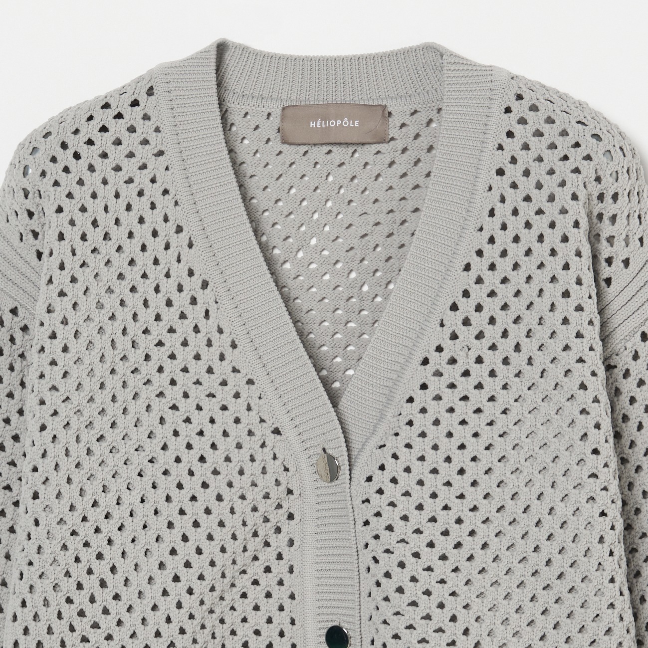 EYELET KNIT V NECK CARDIGAN 詳細画像 ミディアムグレー 2