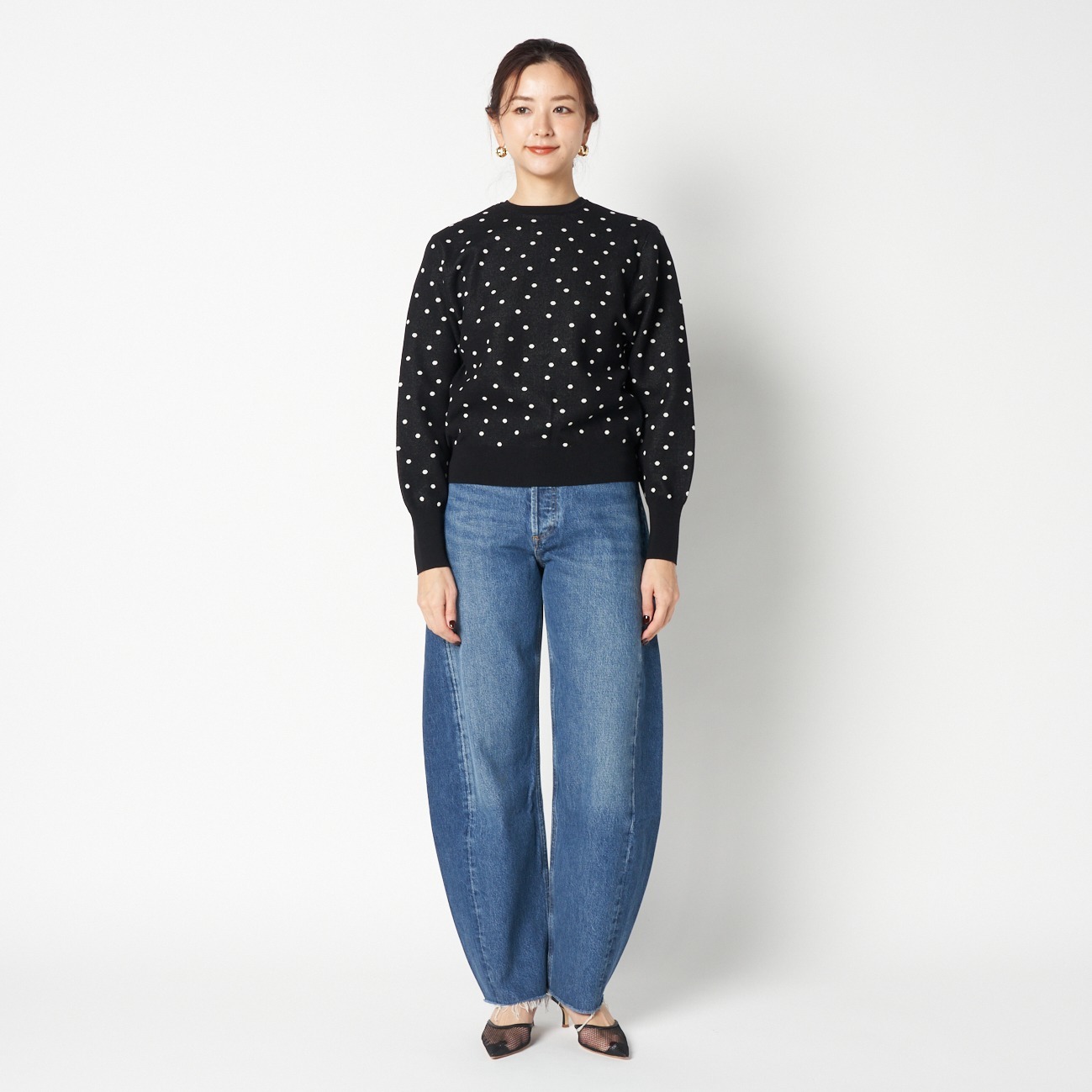 RANDOM DOT２WAY KNIT CREW NECK 詳細画像 ブラック 5