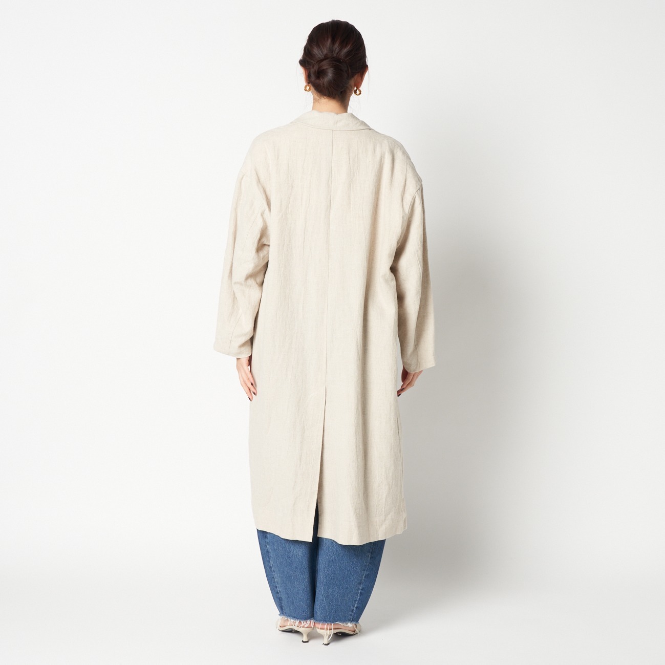 DUNGAREES LINEN LONG COAT 詳細画像 ベージュ 3