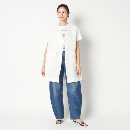 DUNGAREES LINEN LONG GILLET 詳細画像 ホワイト 10