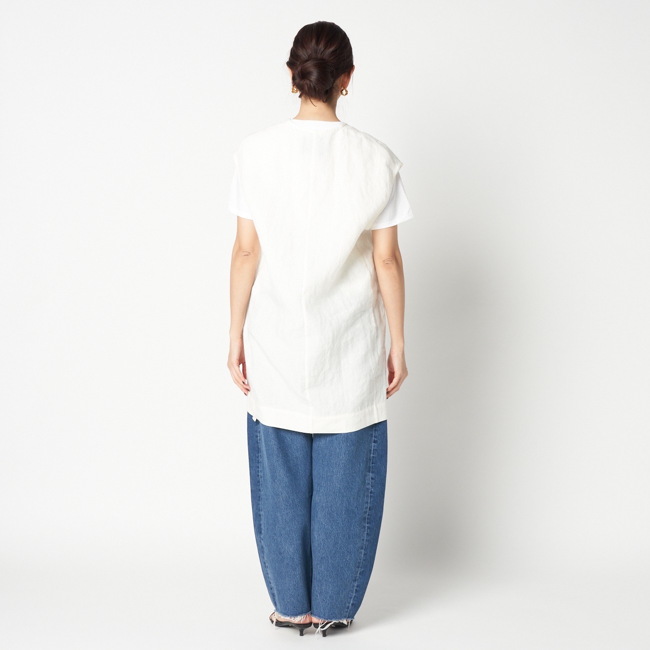 DUNGAREES LINEN LONG GILLET 詳細画像 ホワイト 8