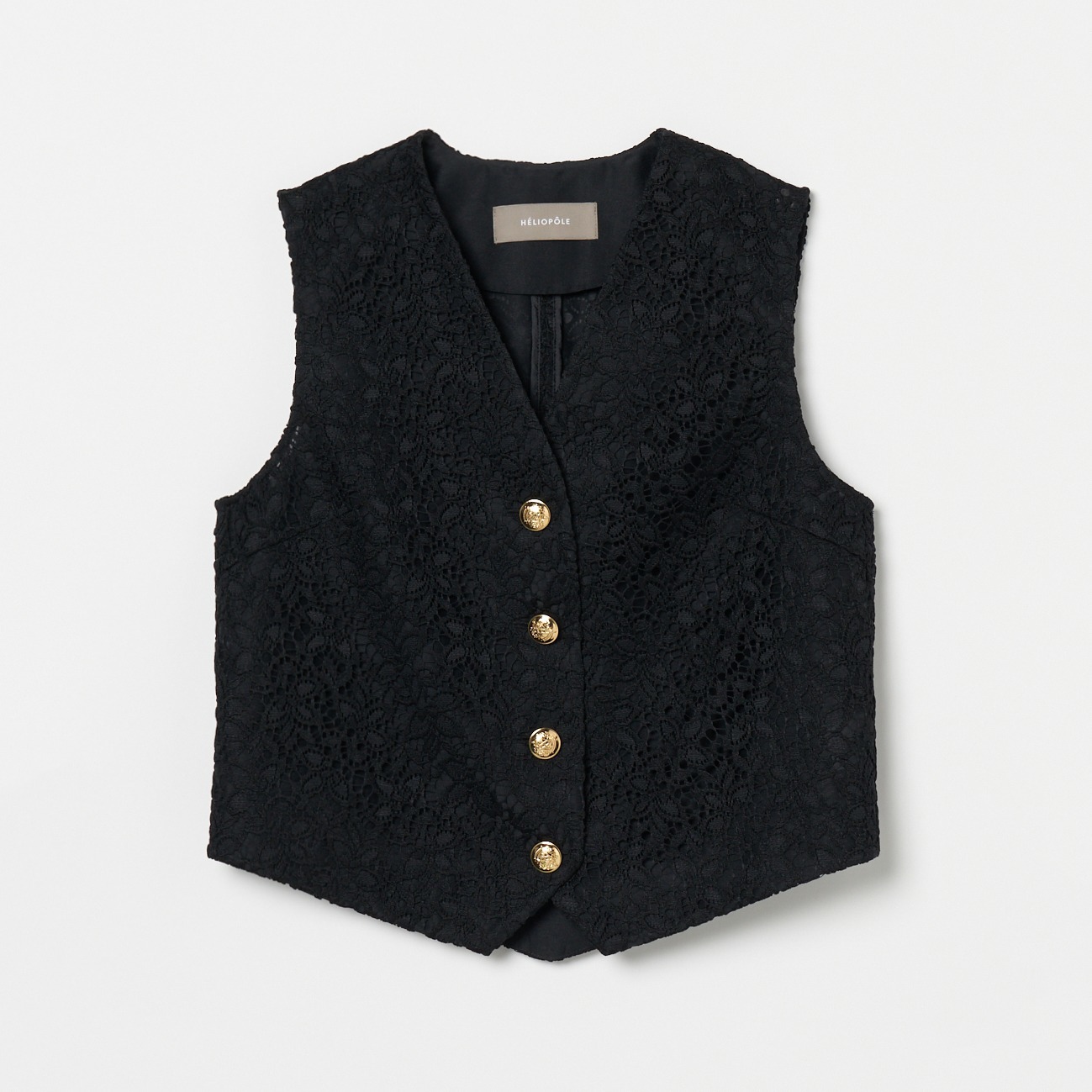 EMBROIDERY LACE VEST 詳細画像 ブラック 1