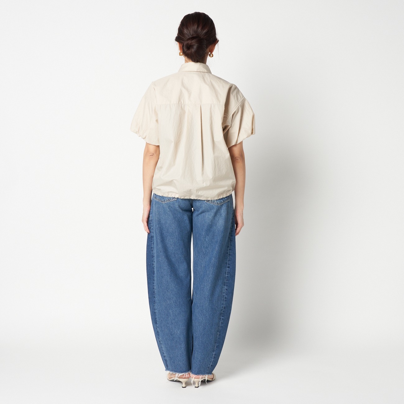 PUFF SLEEVE DRAWSTRING SHIRT 詳細画像 ベージュ 3