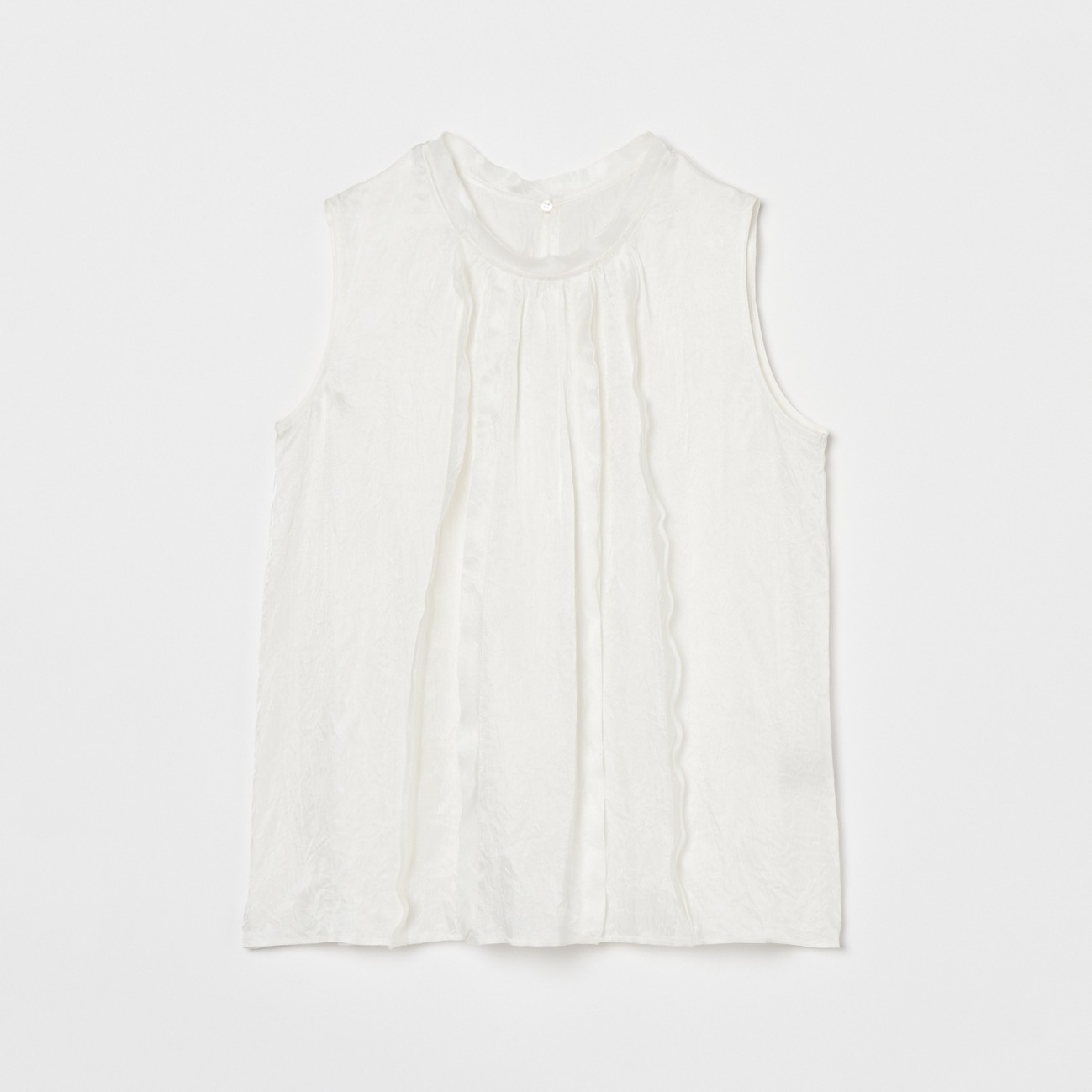 CREPE SHEER SLEEVELESS BLOUSE 詳細画像 ホワイト 1