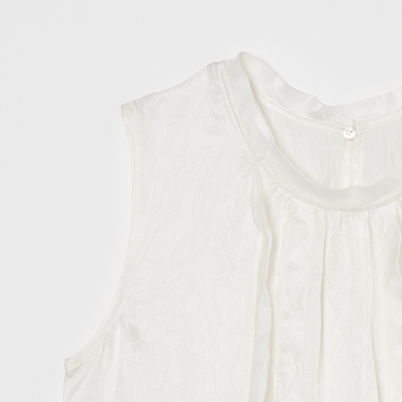 CREPE SHEER SLEEVELESS BLOUSE 詳細画像 ホワイト 3