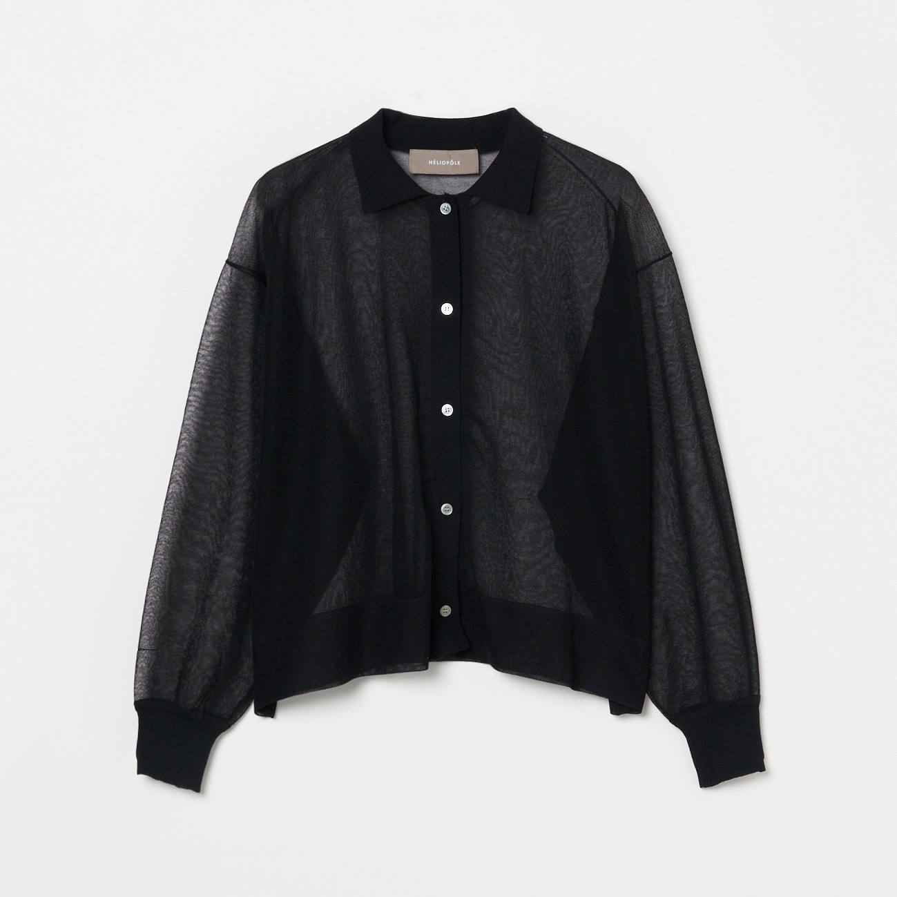 SHEER  POLO CARDIGAN 詳細画像 ブラック 1