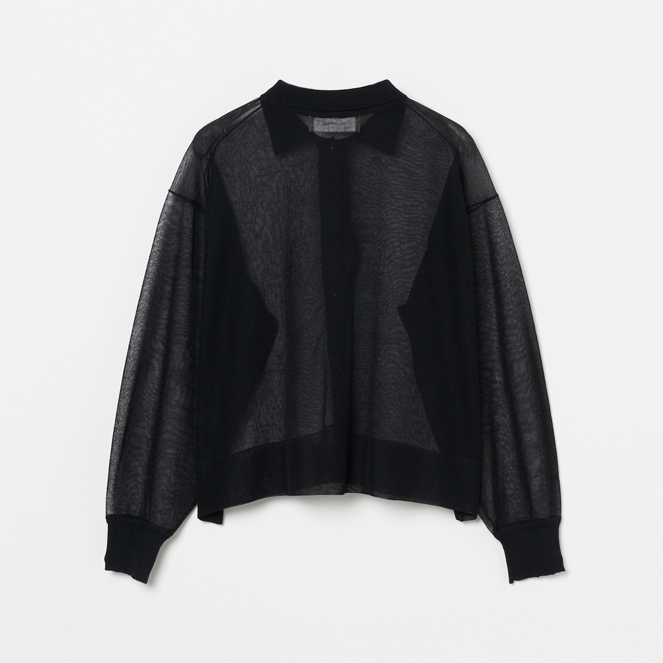 SHEER  POLO CARDIGAN 詳細画像 ブラック 1