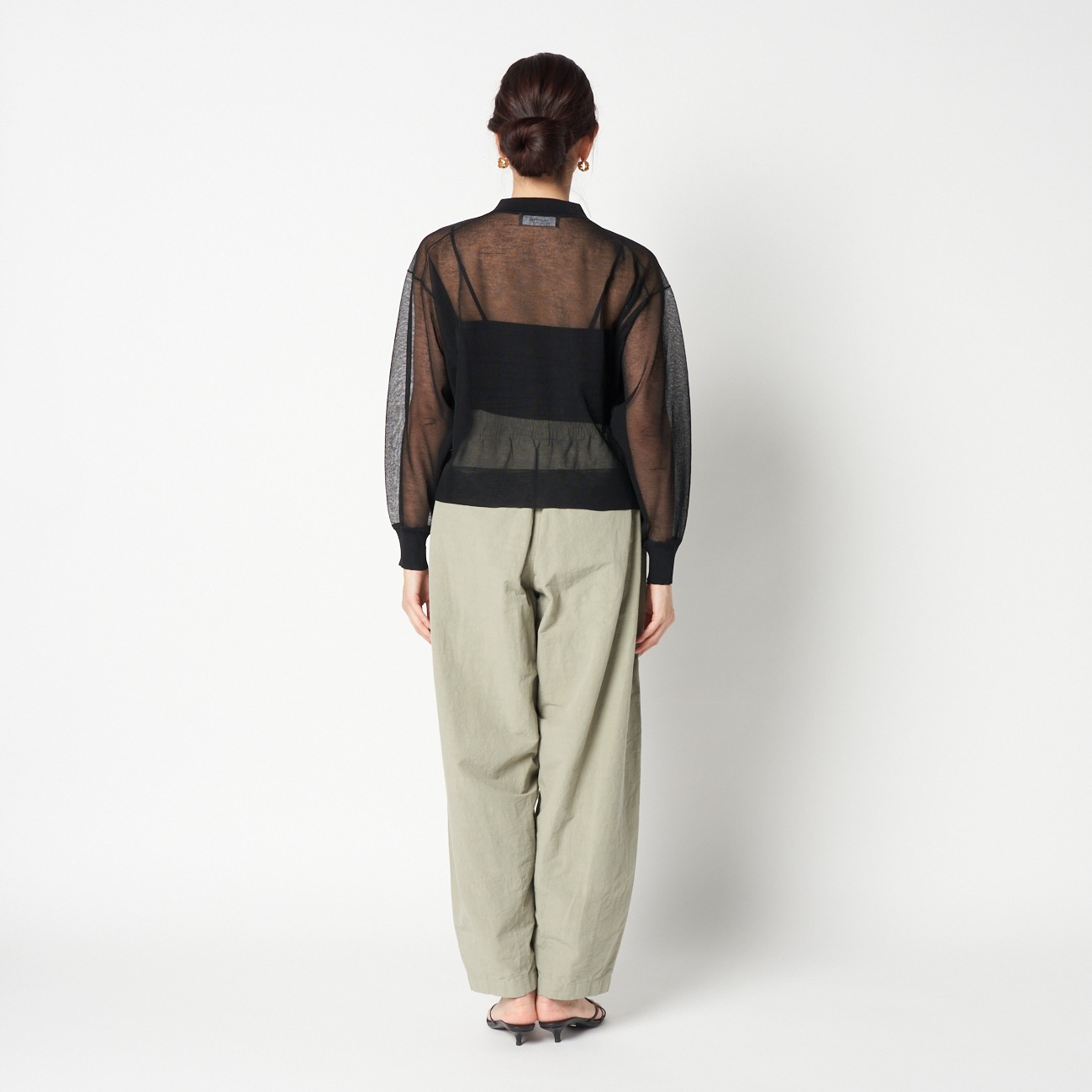 SHEER  POLO CARDIGAN 詳細画像 ブラック 7