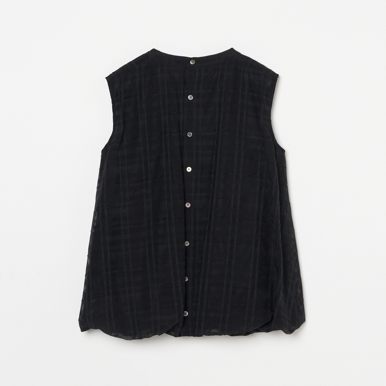 CHECK BALLOON HEM BLOUSE 詳細画像 ブラック 1