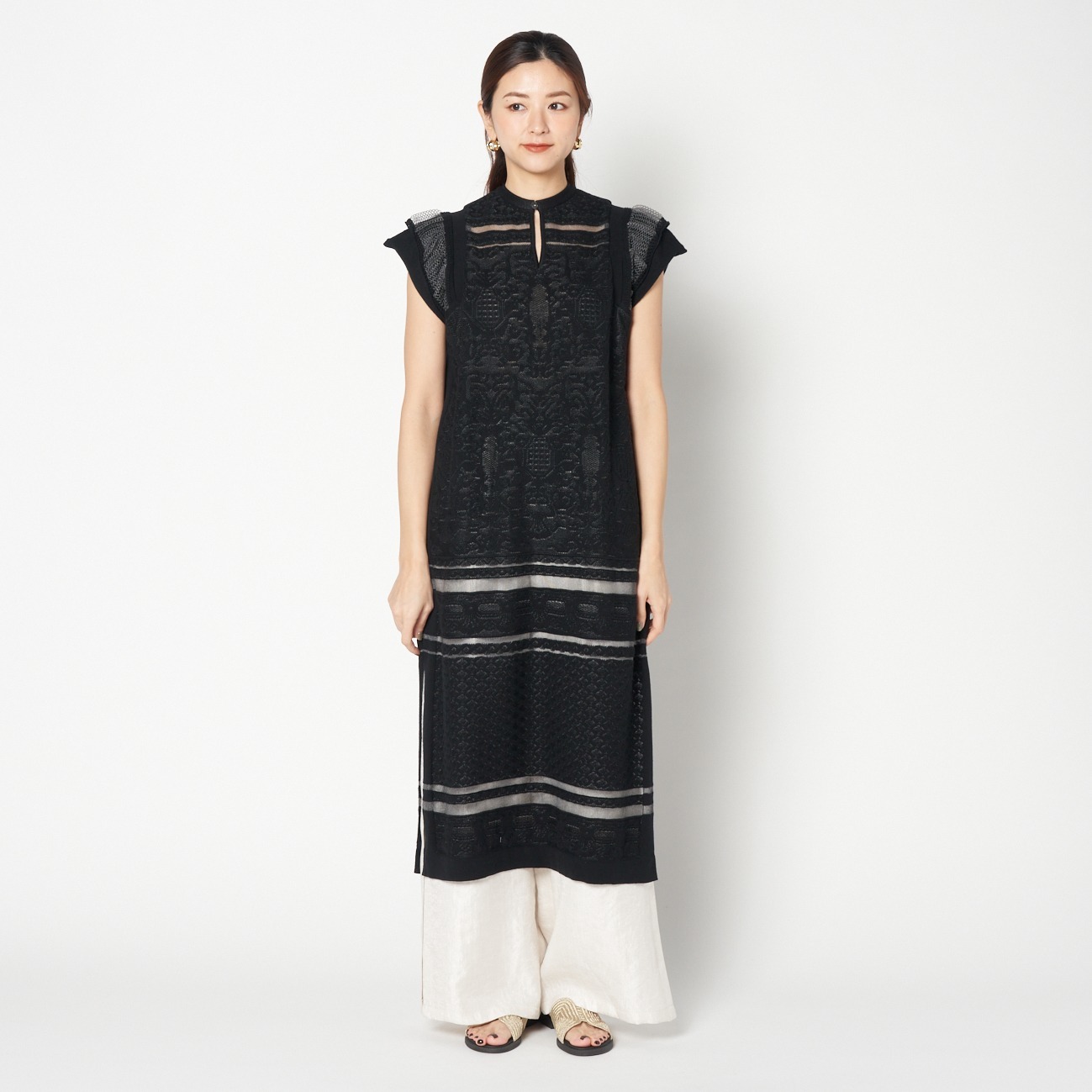 LACE JACQUARD 2WAY DRESS 詳細画像 ブラック 11