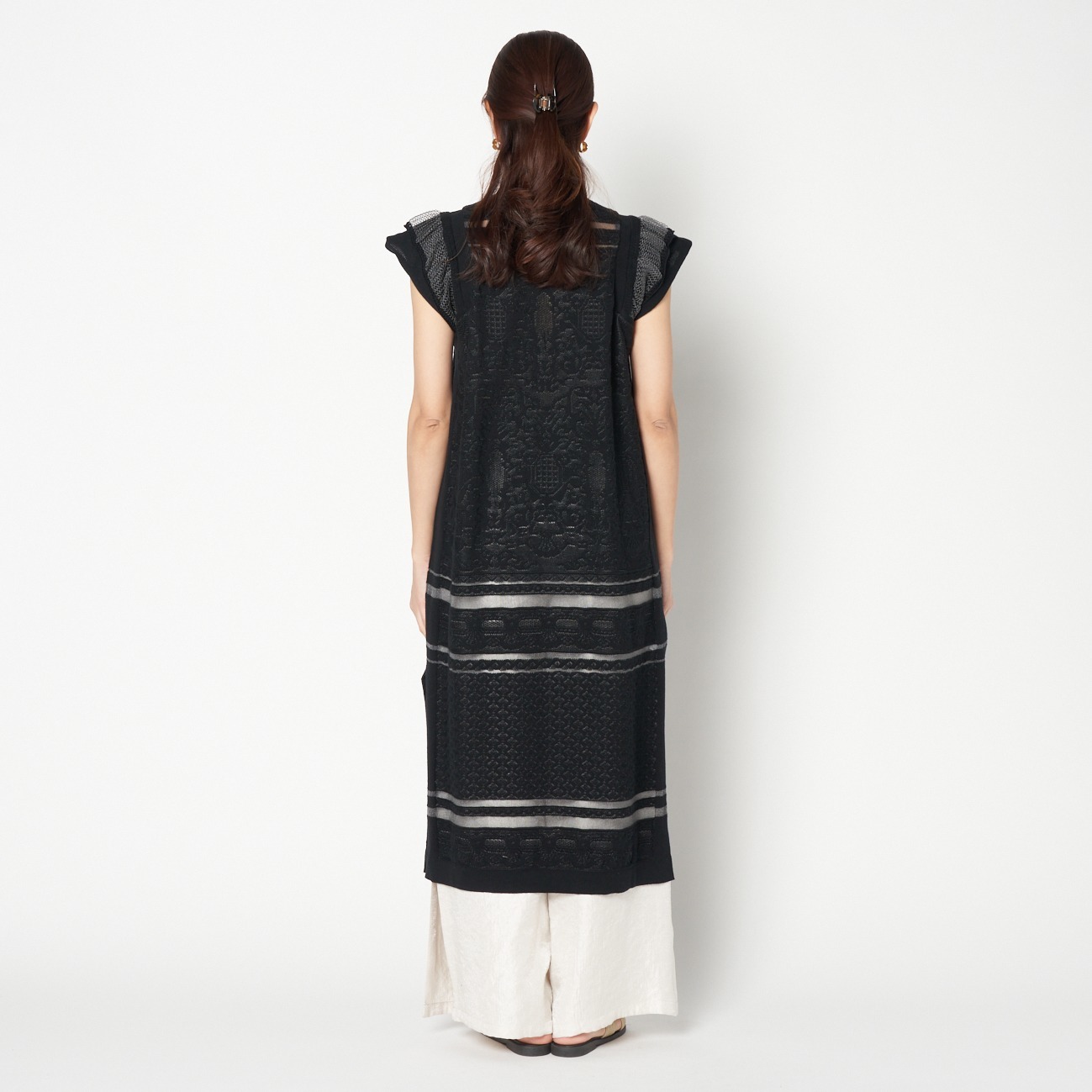 LACE JACQUARD 2WAY DRESS 詳細画像 ブラック 8